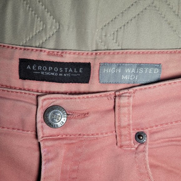 Aeropostale Pink High-Waisted Denim Shorts - Picture 5 of 7